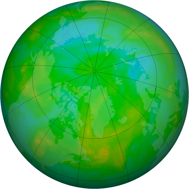 Arctic ozone map for 03 August 2003
